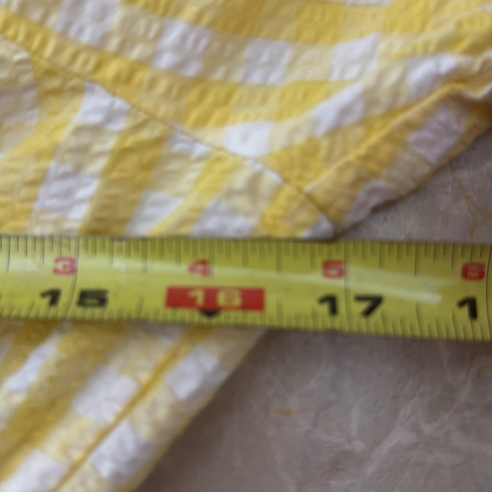 Crewcuts J.Crew Girls Yellow Gingham Seersucker Puff Sleeve Dress Size 14 - Picture 4 of 8